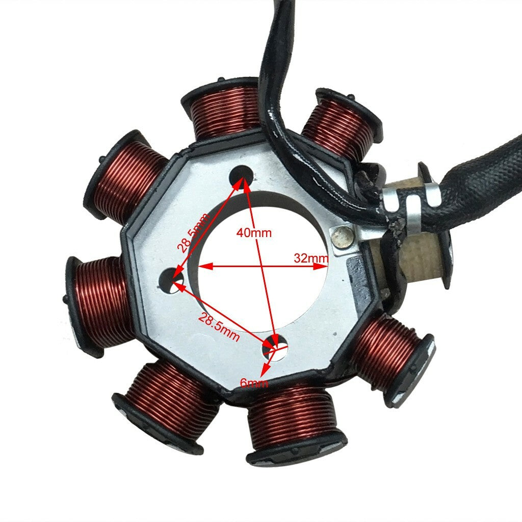 8-coil magnetic stator suitable for CG 125cc, 150cc, 200cc, 250cc all-terrain vehicles, off-road bicycles, go-karts/strollers.
