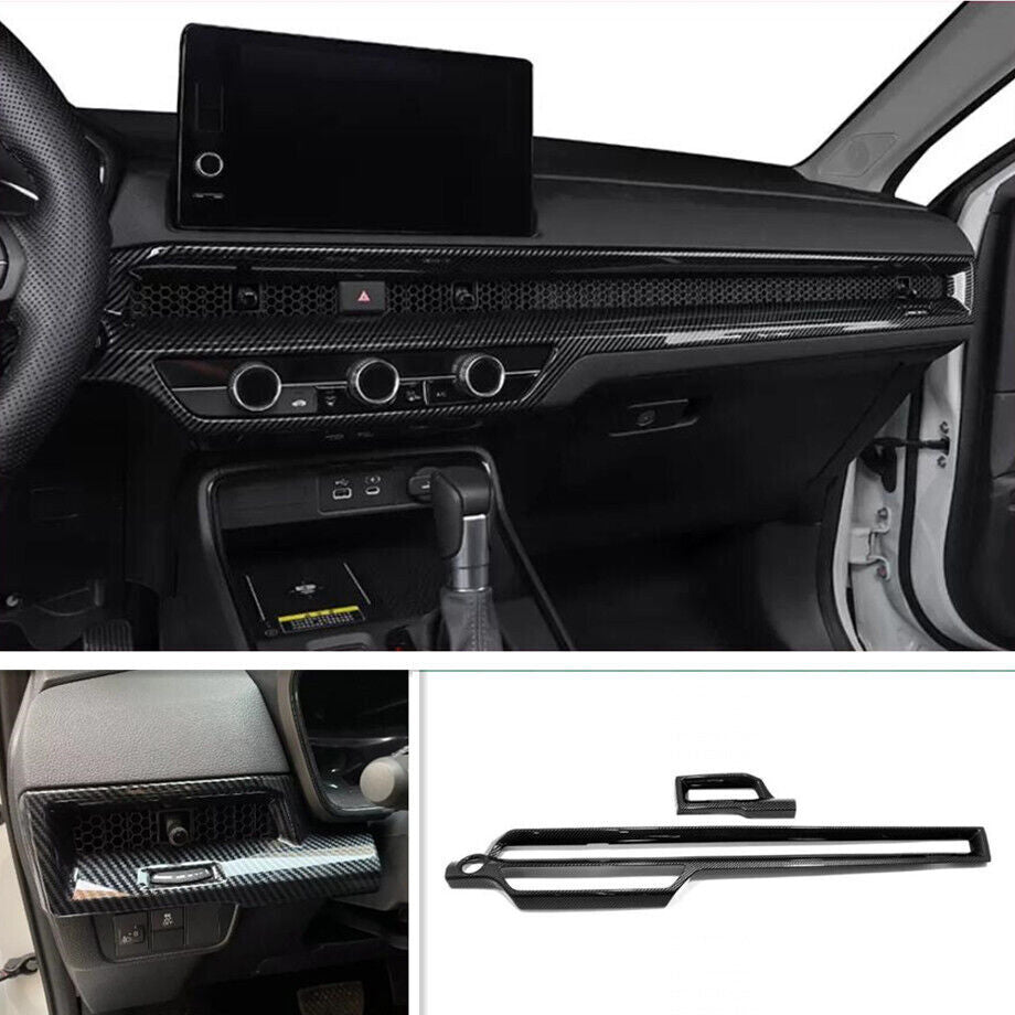 for Honda CR-V CRV 2023-2024 Carbon Fiber interior Console Dashboard Stripe Trim