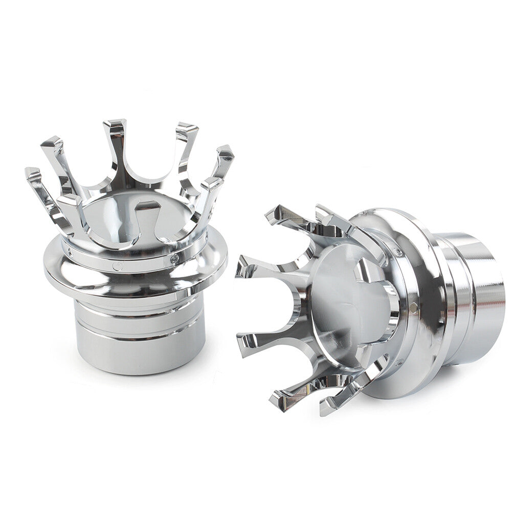 Crown Front Axle Nut Cover Pair Fit for Harley Softail Sportster Road King Chrome