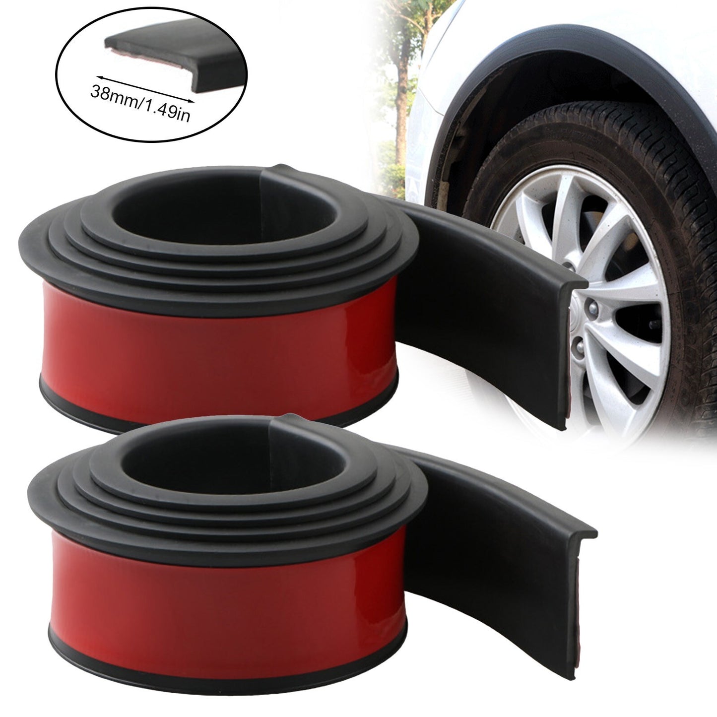 3meter(1.5x2) Fender Flare Universal Splash Guard Mud Flap for Toyota Car Pickup Q