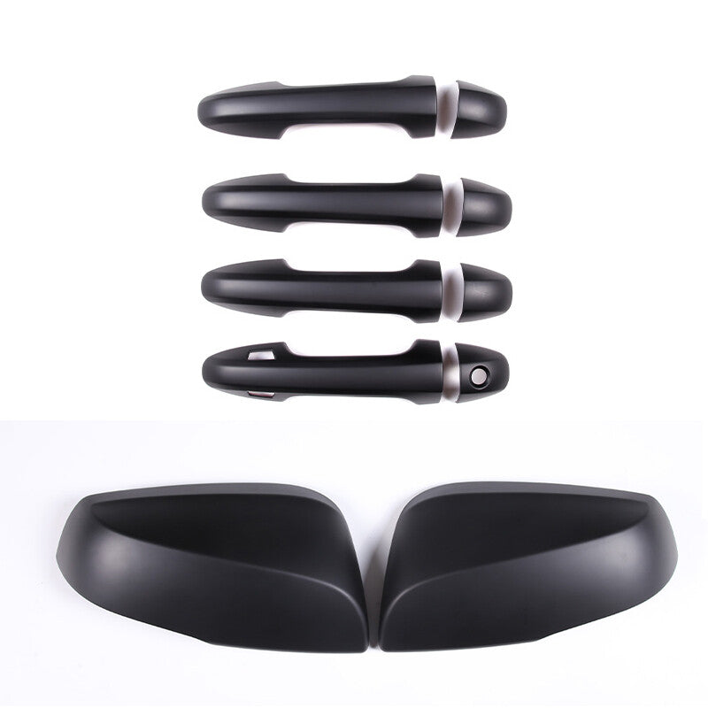 Matte Black Side Mirrors + Door Handle Cover Trim Package for 2016-22 Tacoma n