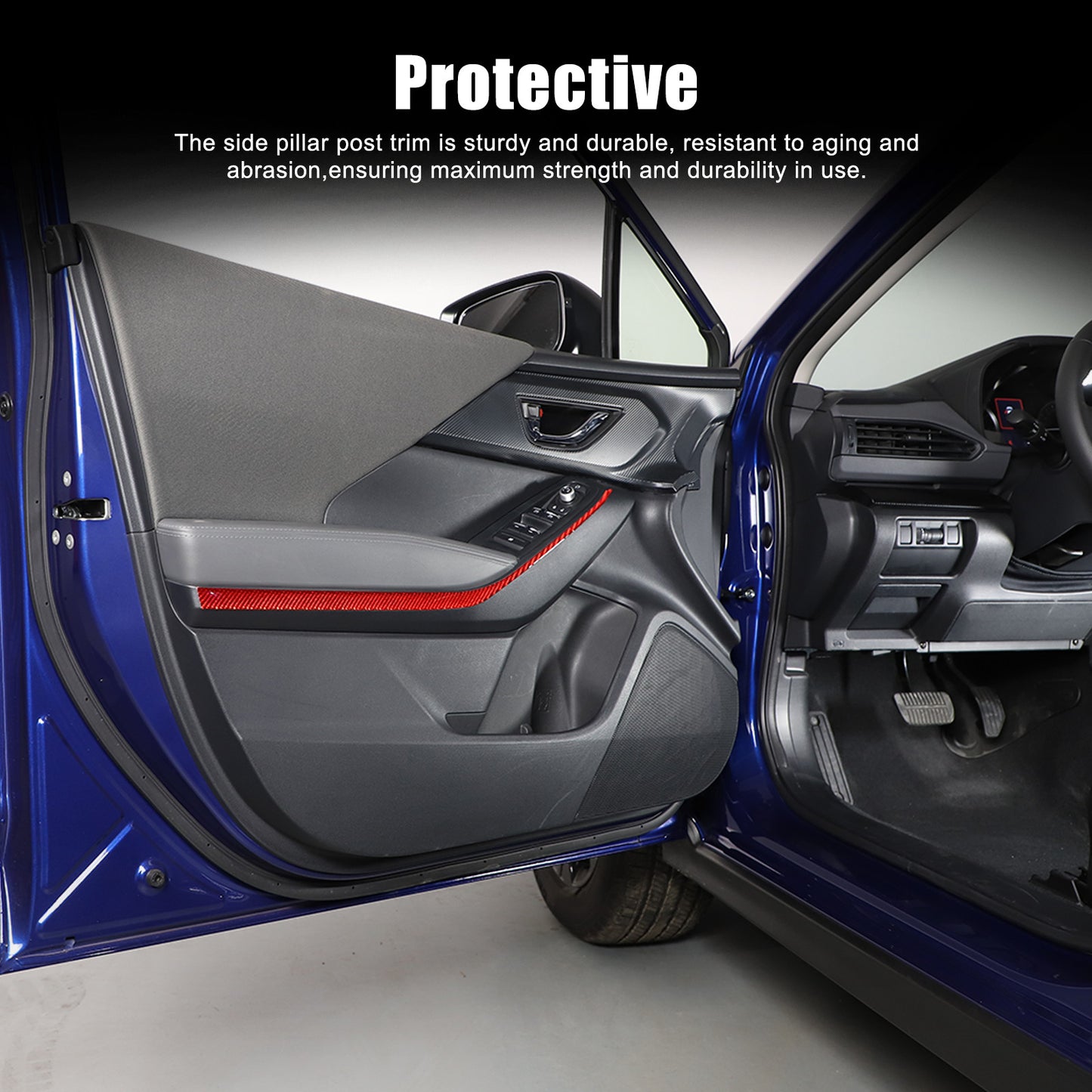 Front door storage slot side strip TrimSticker for Subaru Crosstrek 2023-2024 n