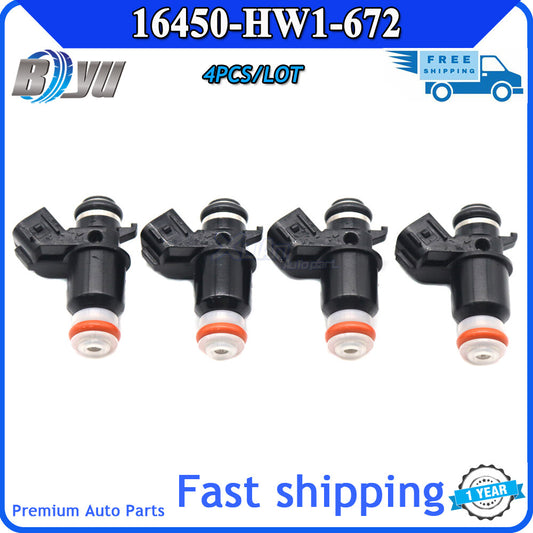 4-piece fuel injector 16450-HW1-672 for Honda AquaTrax F12 F12X 02-07 R12X 03-07 v