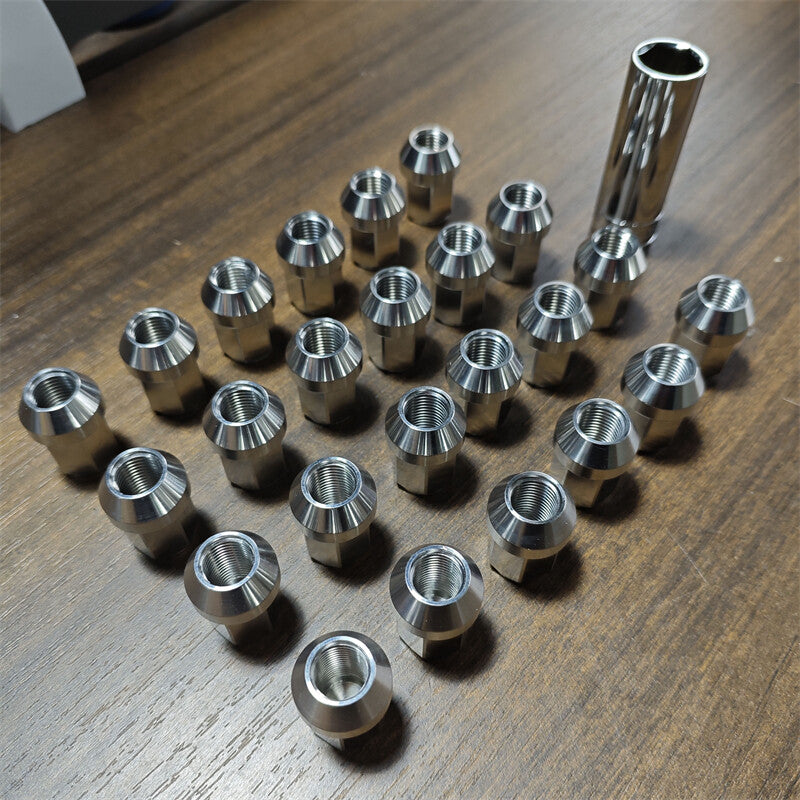 24pcs M12*1.25 Stainless Steel Wheel Nuts Lug Nuts Hex 19mm Length 35mm Q