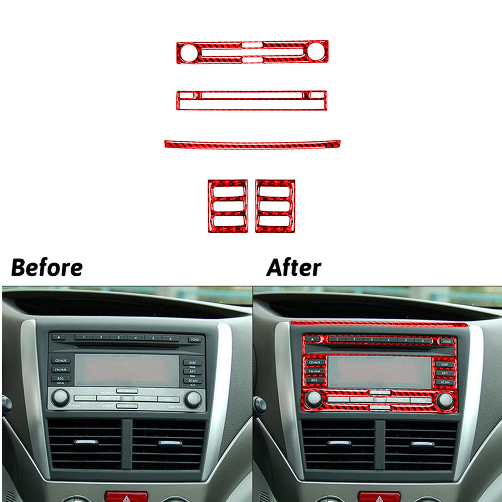 Red Carbon Fiber Interior Rear Door Handle Cover Trim for Mazda CX-9 2016-2022 v