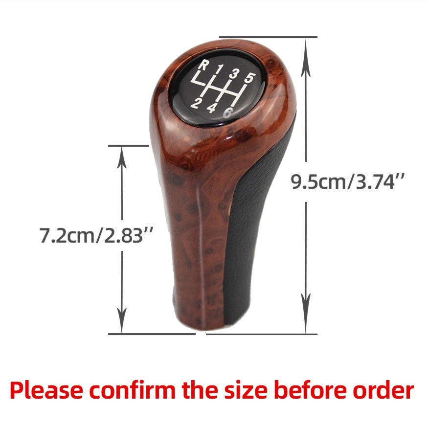 6 Speed Manual Gear Shift Knob Burl Wood Grain for BMW X1/X3/X5 1/3/5/6 Series Q