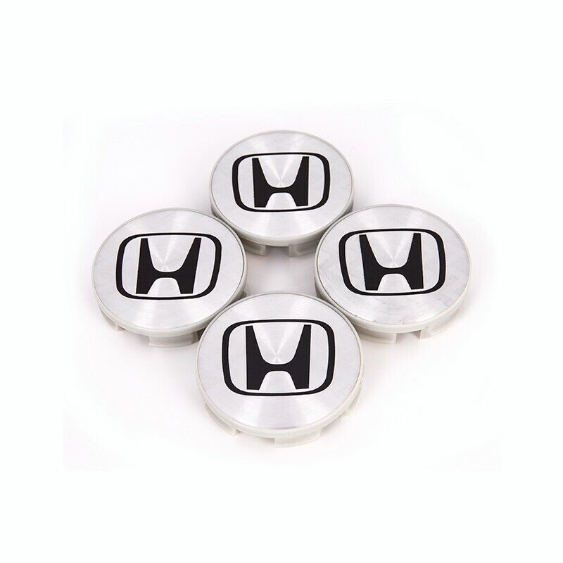 4-Piece Silver/Black Logo Aluminum Wheel Center Caps for Honda 1999-2005 for Civic 58mm