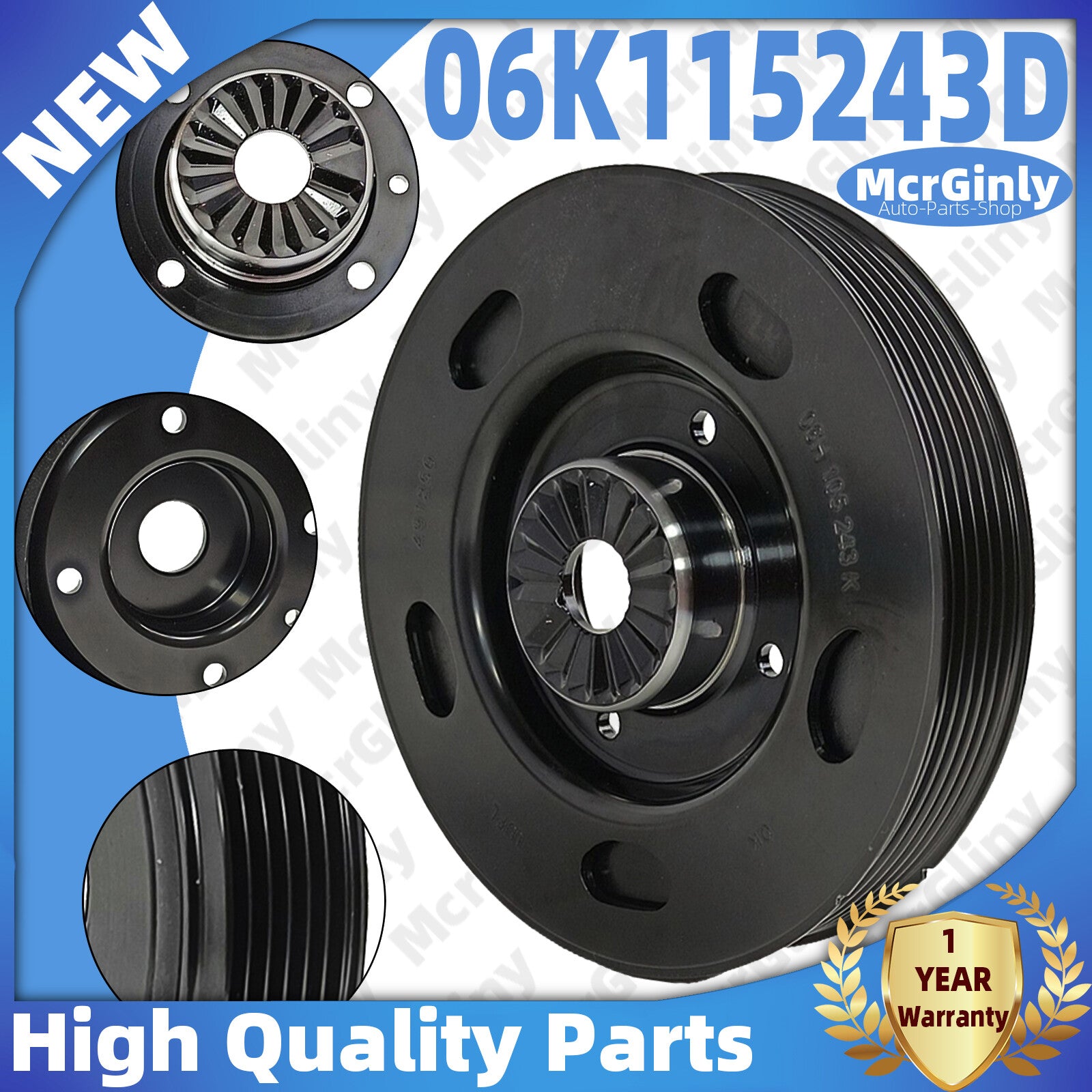 Engine crankshaft pulley 06K115243D is suitable for Touareg, for Passat , for Audi Q7, Q5, A5, A6, A7, for A8 - n