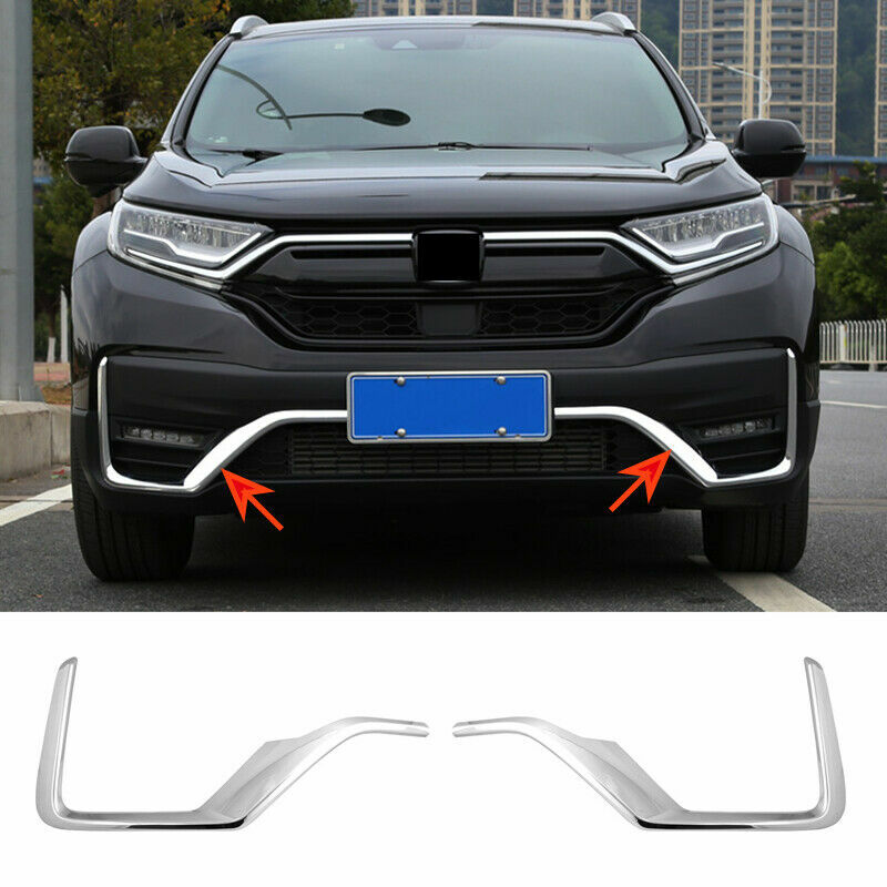 2X Chrome Front Bumper Fog Lamp Moulding Trim Strip for Honda CR-V CRV 2020-2022