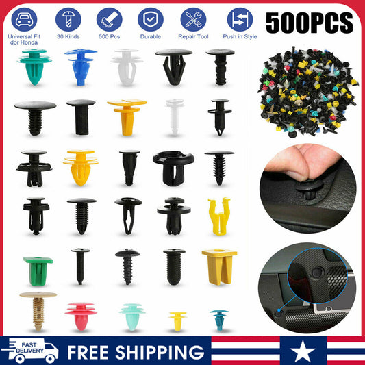 Rivet Set Moulding Plastic Body Clips Car Push 500 Trim Fasteners of Pin Screw
