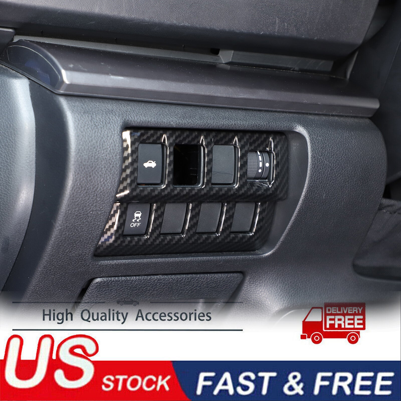 Carbon fiber ABS tailgate cover trim for Subaru WRX 2022-2024 n