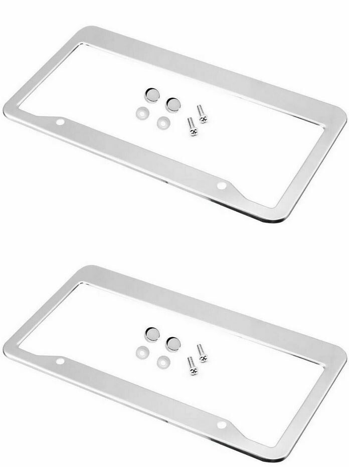 2-piece car license plate frame cover cap rear boot trunk chrome plating suitable for Toyota