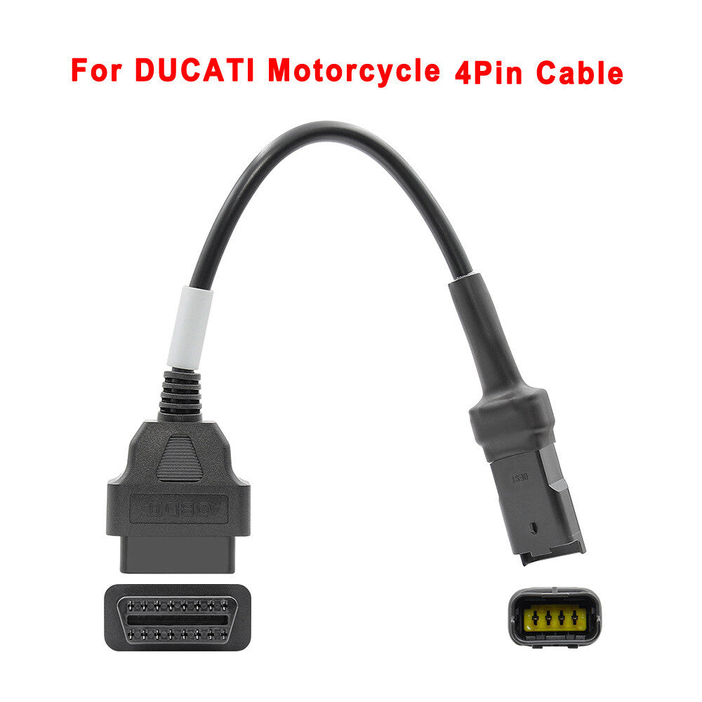 OBD to 4-Pin Diagnostic Code Reader Adapter Scanner Cable for Ducati Motorcycle