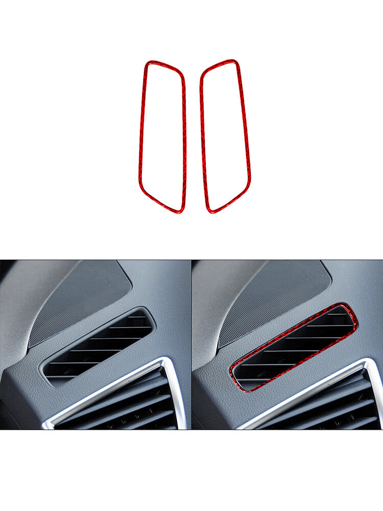 2X Red Carbon Fiber Defroster Vent Trim Panel for Audi Q5 2009-2017