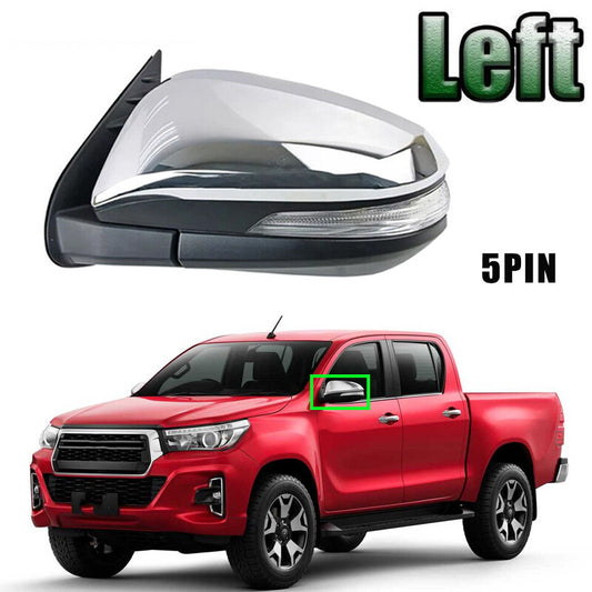 Left Side Door Mirror Rearview W/Turn Signal 5PIN For Hilux 2015-2020 v