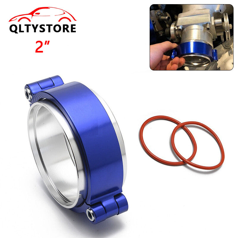 251mm Aluminum Quick Release V-Band Clamp Kit for Intake Intercooler Pipe Blue