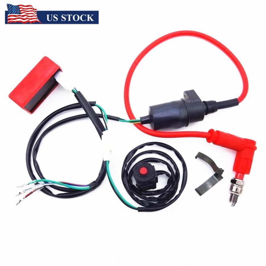 Universal Dirt Pit Bike Wiring Harness Kill Switch Ignition Coil CDI Set 150cc Q