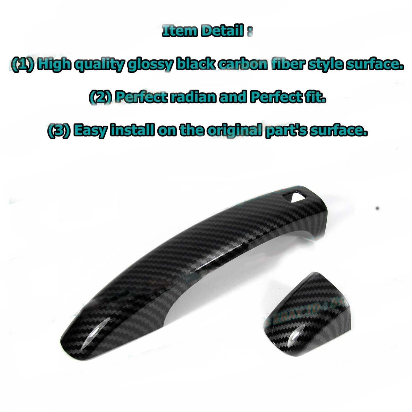 For 2009-2016 for Audi for A4 Sedan Carbon Fiber Side for Smart Lock Door Handle Covers Trim