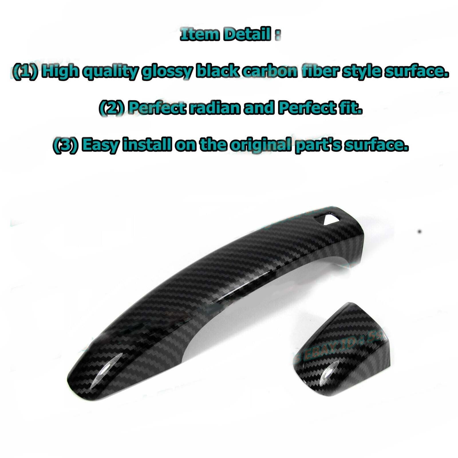 For 2009-2016 for Audi for A4 Sedan Carbon Fiber Side for Smart Lock Door Handle Covers Trim