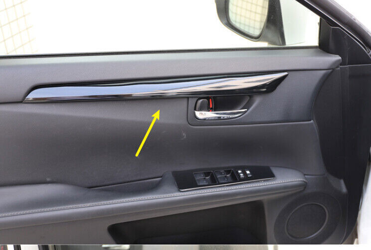 Glossy Black Inner Door Panel Strip Cover Trim for Lexus ES300h ES350 2014-2018 n