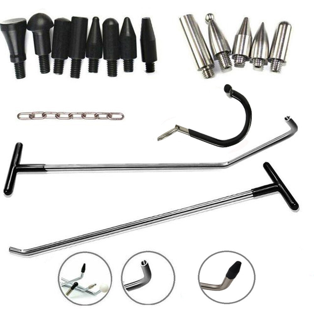 Paintless Rod Tool Kit Tap Down Auto Dent Repair Kit Paintless Dent Removal Tool v