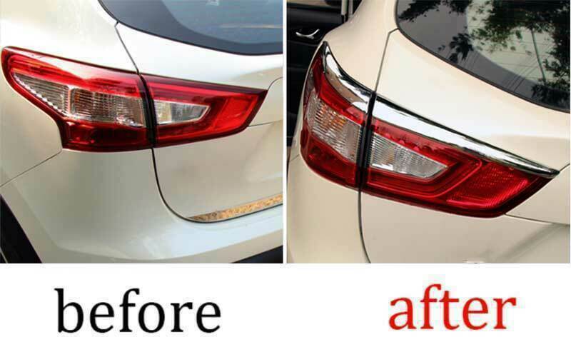 4p for Nissan Rogue Sport 2017-2021 Chrome Tail Light Eyebrow Strip Cover Trim