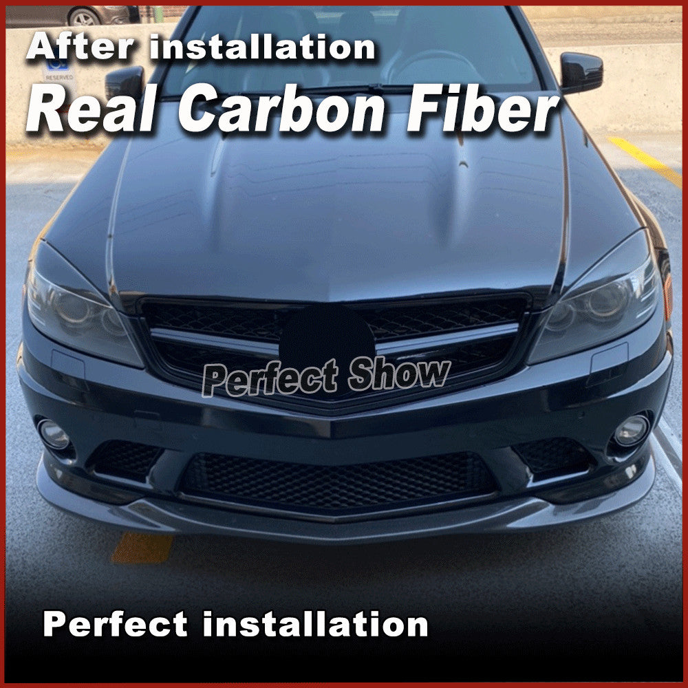 for Mercedes-Benz W204 C63 AMG 2008-11 REAL Carbon Front Bumper Chin Lip Spoiler