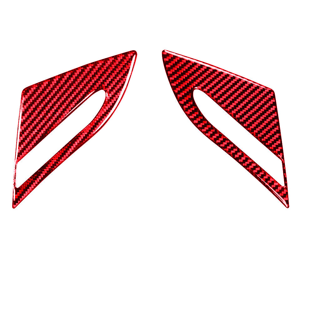 2Pcs Red Carbon Fiber Interior Cover Trim for BMW 6Series E63 E64