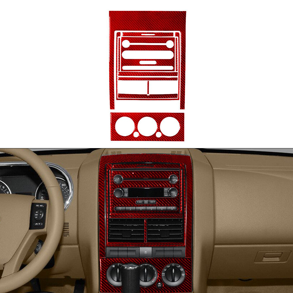 12Pcs Red for Camry 2012-2014 Carbon Fiber Interior Door Panel Cover Trim v