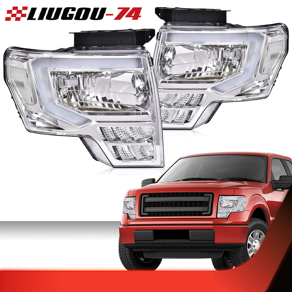 Suitable for 2009-2014 for Ford F-150 F-150 LED DRL tube headlights/projector headlights.
