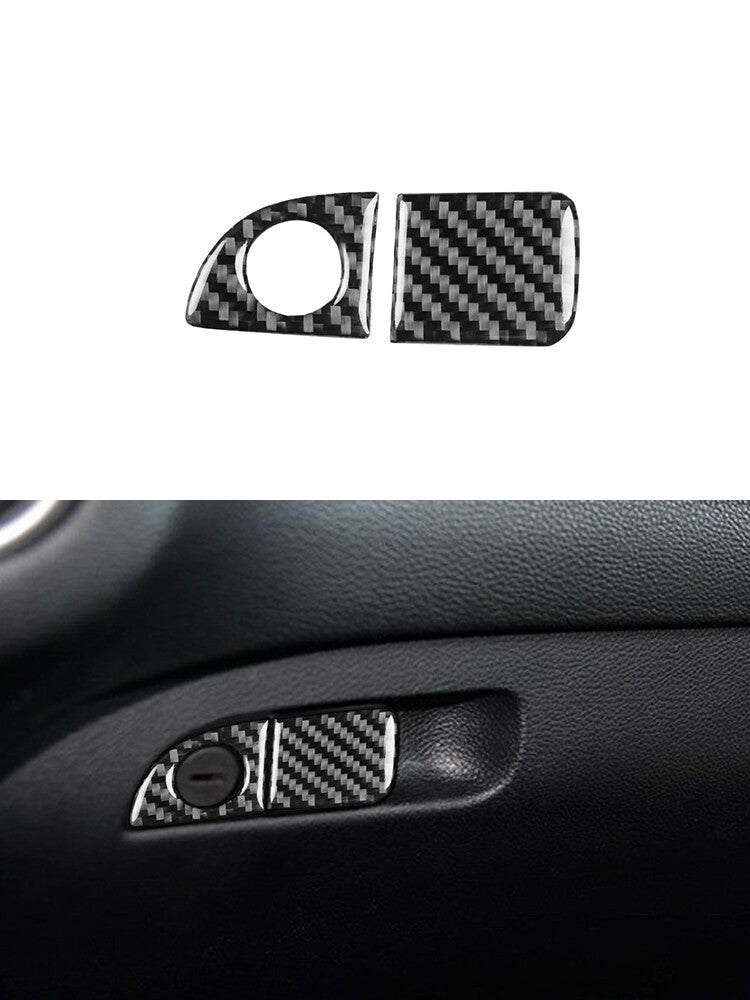 Passenger Storage Handle Trim Cover Carbon Fiber for Dodge for Challenger 2015-2020