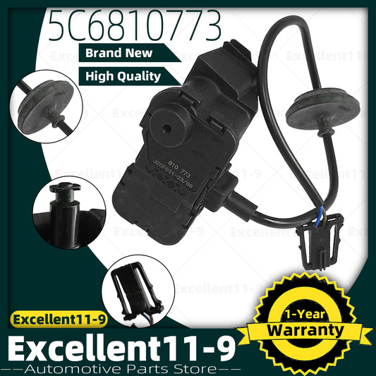 Fuel tank door lock motor control actuator #5C6810773C is suitable for Jetta , for Passat , and for Golf . n