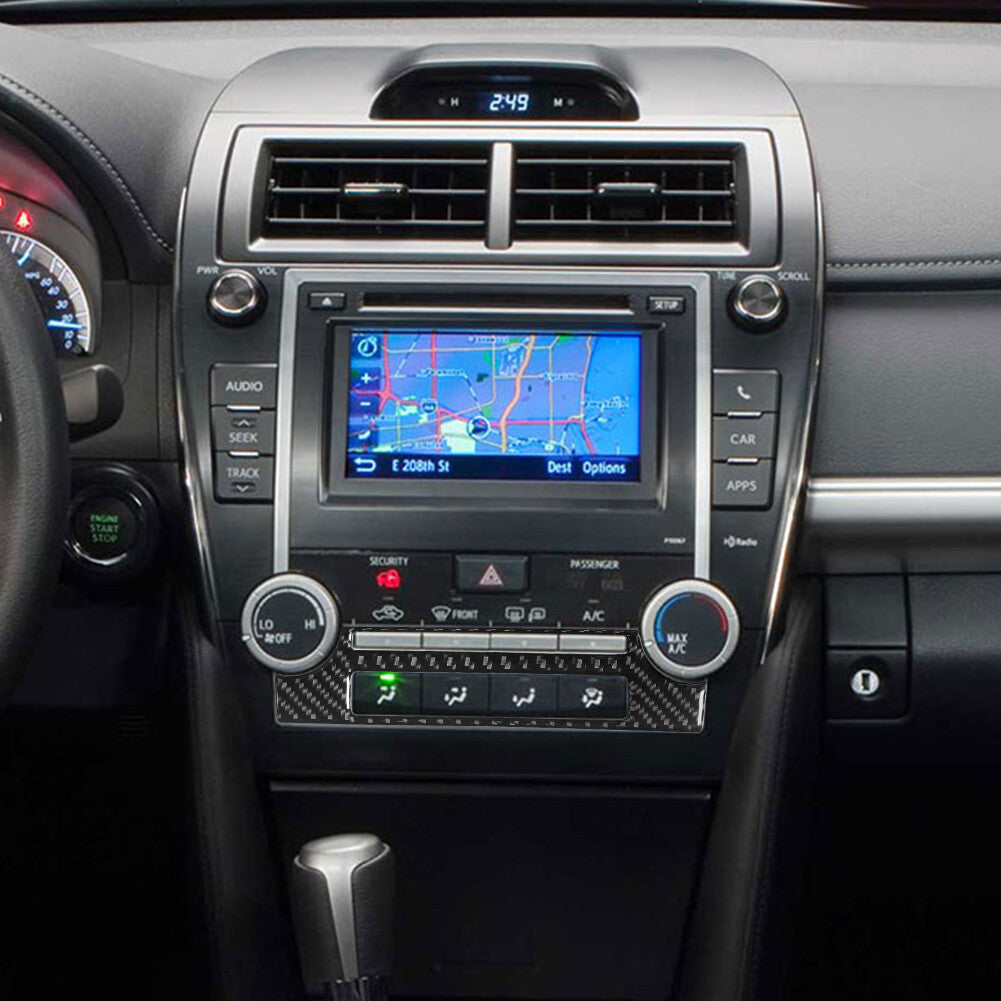 Carbon Fiber Console A/C Switch Control Cover Trim for Toyota for Camry 2012-2014 A