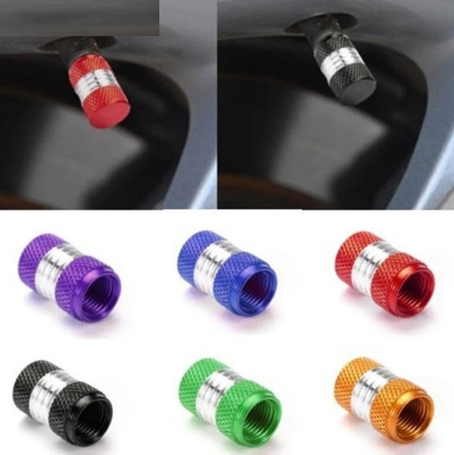 4-piece car tire valve cover rod air dust cover, dustproof and rustproof, silver, suitable  for ford  .