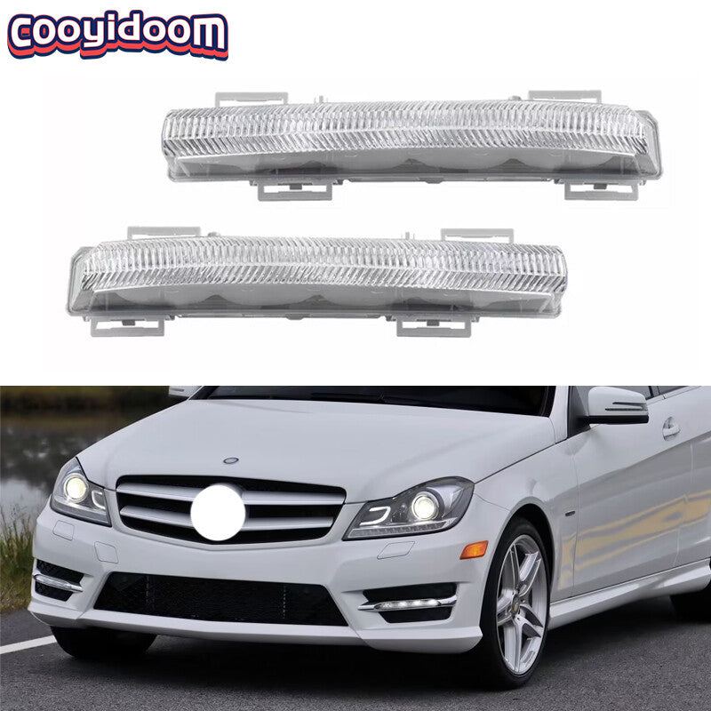 LED daytime running fog lights (DRL) - Pair for Mercedes-Benz C250, C350, SLK300, AMG