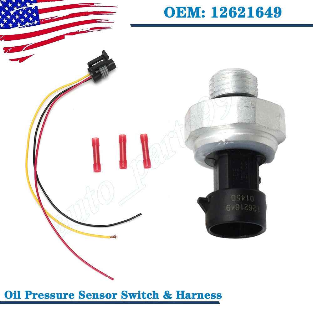 Engine oil pressure sensor switch with wiring suitable for Impala Malibu 3.5L and 3.9L engines. n
