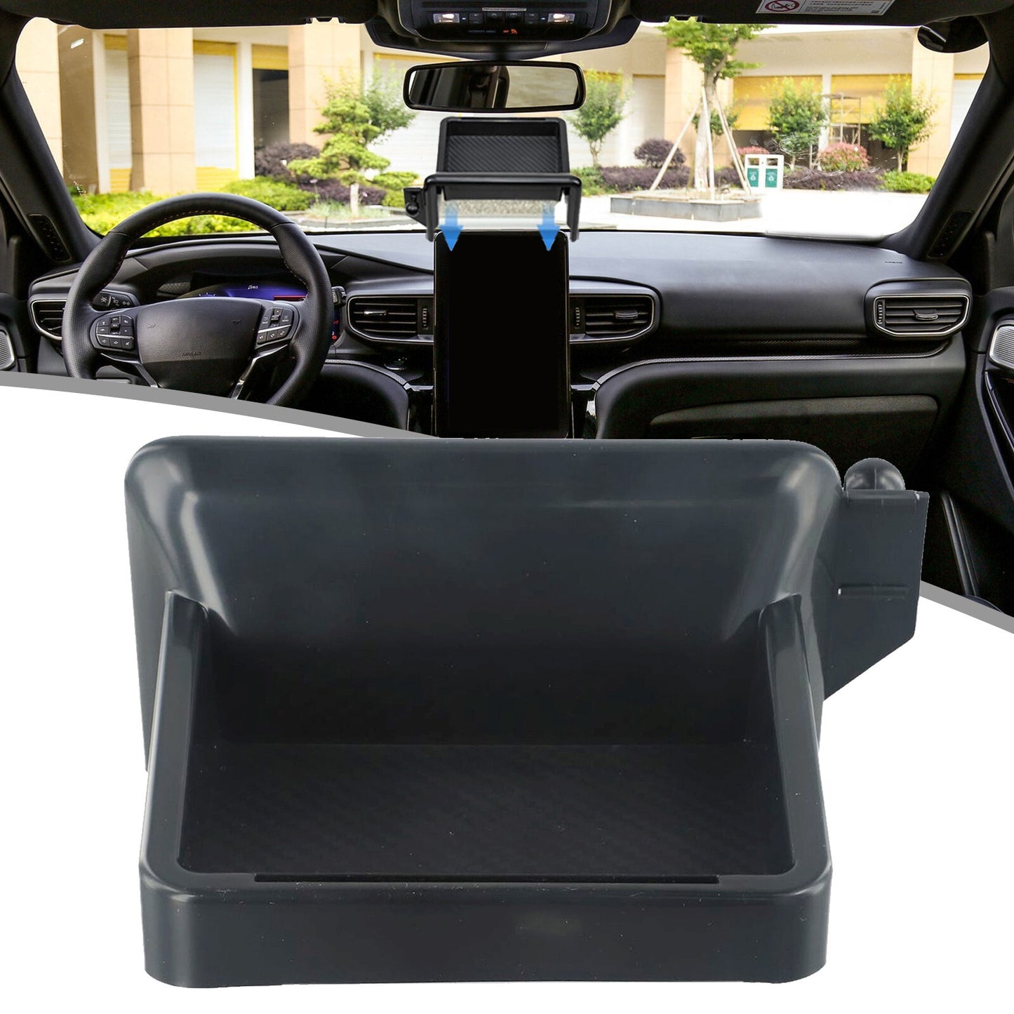 For Explorerâ€?2020-2024 Car Navigation Screen Rear Storage Box Holder Tray v