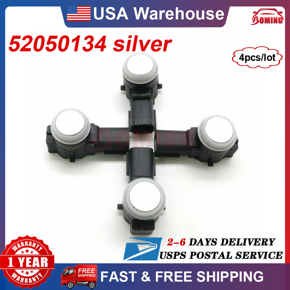 Set (4) NEW Silver Parking Sensor Bumper Aid Backup PDC 52050134 Fits For GM