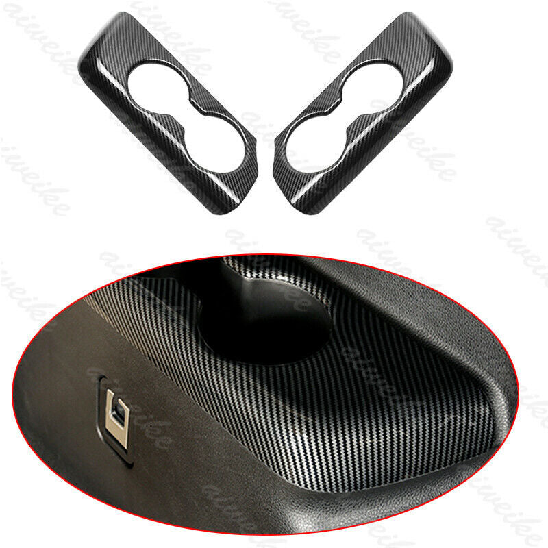 Carbon Fiber The Third Row for Seat Water Cup Cover for Toyota Highlander 2020-2023