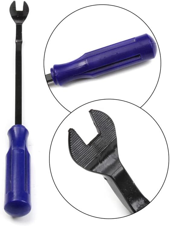 Car Door Panel Remover Body Retainer Clip Trim Upholstery Pry Hand Tool Blue Q