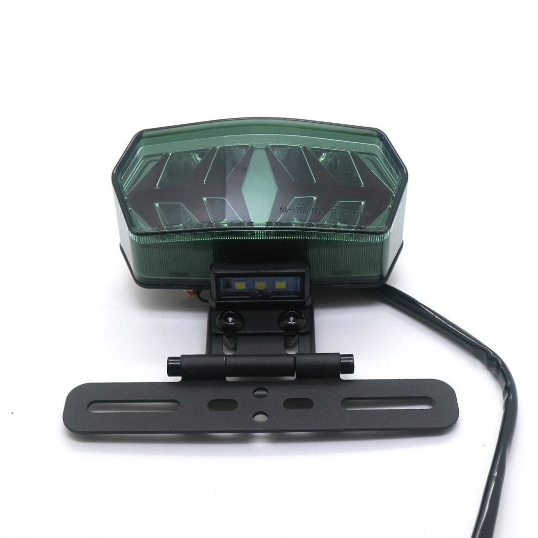 New LED Smoke Tail Brake Turn Signal Light Bracket Mount License Plate Light Q