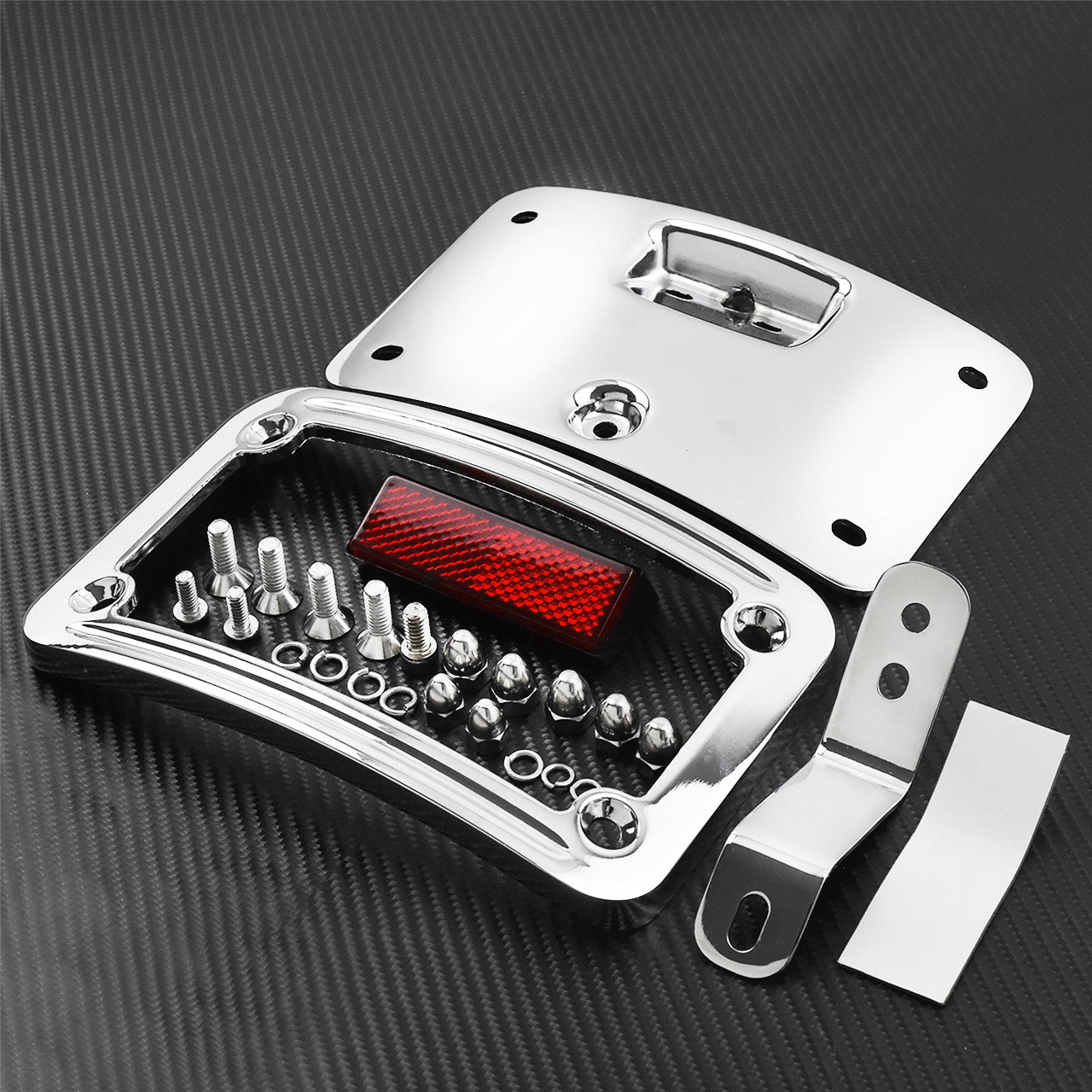Chrome License Plate Curved Frame Bracket Fit for Harley FLSTN 05-17 FLSTSC 05 Q