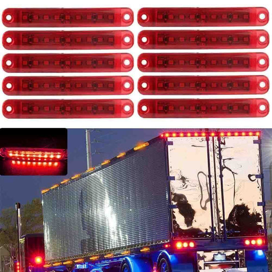 9 LED Sealed Side Marker Clearance Light 12V Car Truck Trailer Lorry Red 10PCs