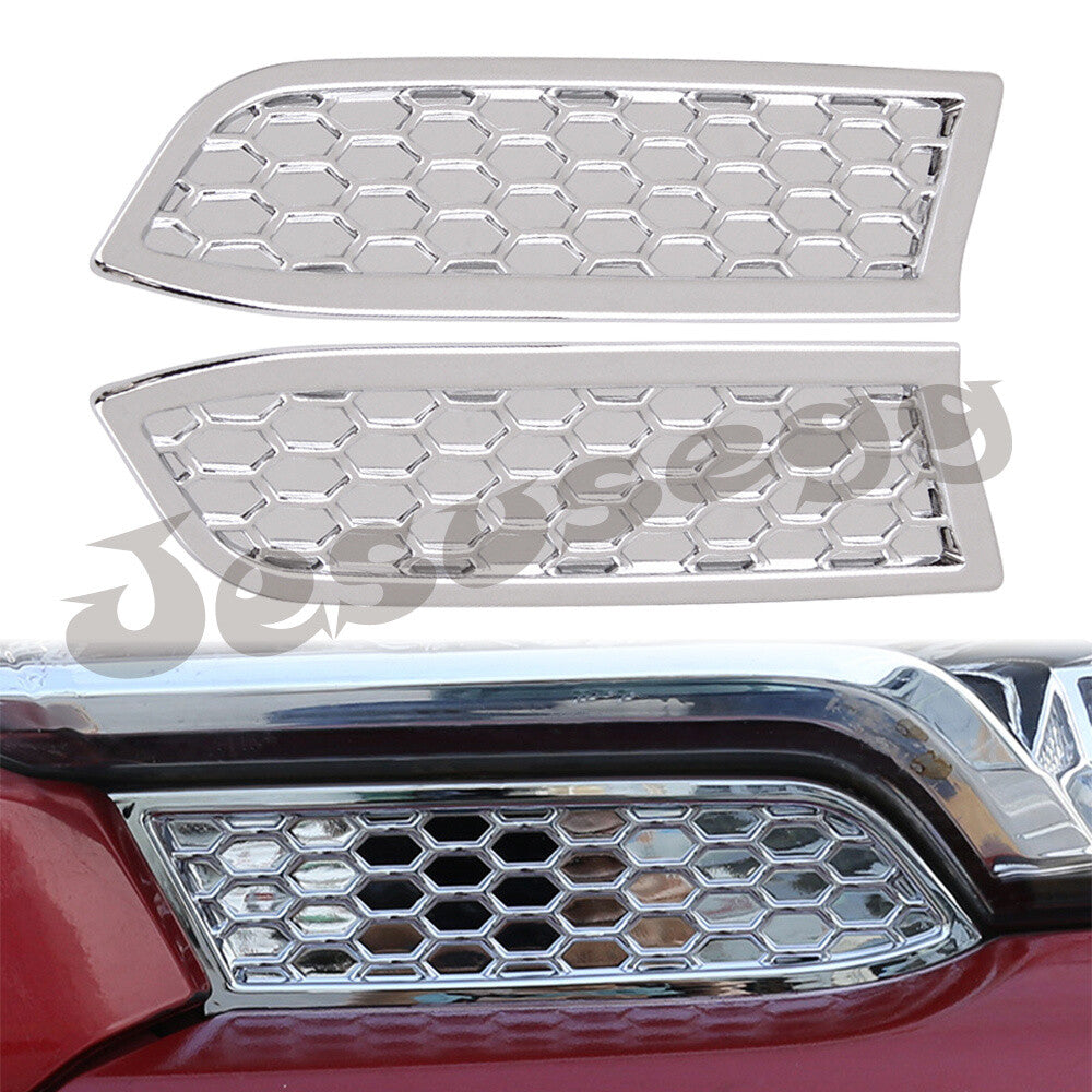 2X Fits for Toyota 2016-20 Tacoma Silver Front Headlight Honeycomb Cover Trim