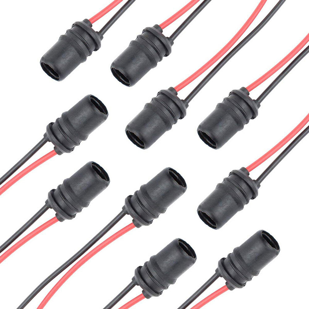 10-pack W5W T10 168 194 bulb extension harness socket connector - n