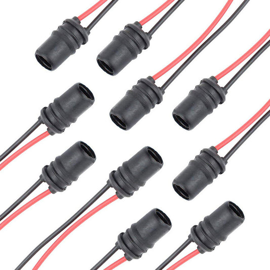 10-pack W5W T10 168 194 bulb extension harness socket connector - n