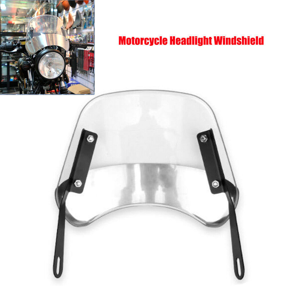 Motorcycle 5-inch - 9.45-inch universal round headlight windshield with bracket n