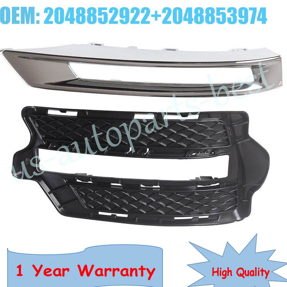 Left Driver Fog Light Bezel Grille W/ Trim Fit For 2014-2015 for Mercedes X204 GLK