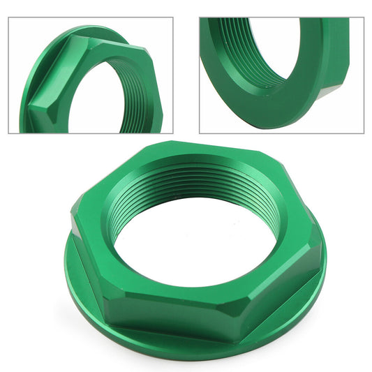 CNC Triple Tree Stem Yoke Center Hole Nut Aluminum Universal Motor Bike Green Q
