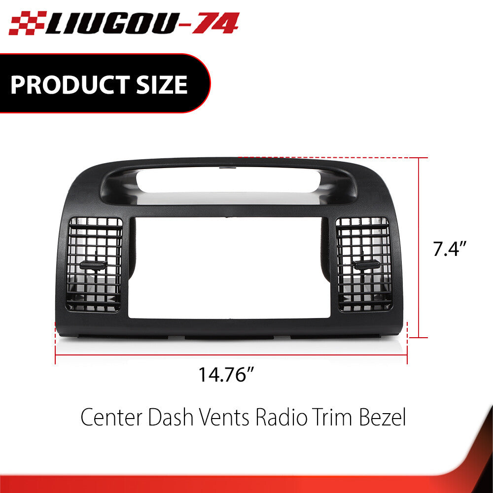 Center Dash Air Conditioning Vent Radio Stereo Decorative Frame Suitable for 02-06 for Toyota for Camry Black Q